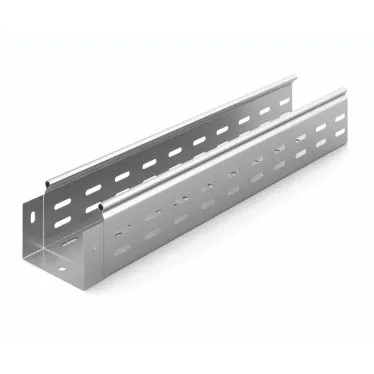 Металлический лоток перфорированный 100х80х3000, толщина 1,0 мм, Сендзимир цинк