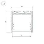 Профиль с экраном SL-LINE-3535-2500 BLACK+OPAL (ARL, Алюминий)