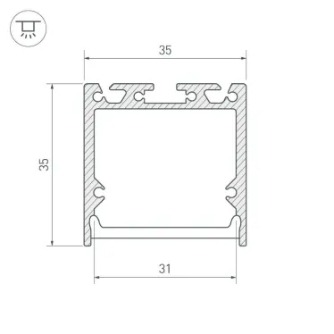 Профиль с экраном SL-LINE-3535-2500 BLACK+OPAL (ARL, Алюминий)