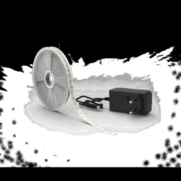 Лента светодиодная LED 5050/60-SMD 10 Вт/м 700 лм/м 3000К DC 12В IP20 10мм комплект лента и драйвер (блистер 5м) Basic Gauss