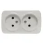 Розетка Минск 2-местная ОП 10А без заземления белая