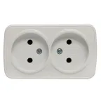 Розетка Минск 2-местная ОП 10А без заземления белая