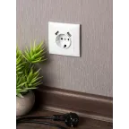 Валенсия розетка 1-местная с/з 16А белая с защ. штор. с 2 USB 2,1А
