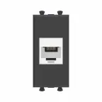 Avanti Телефонная розетка RJ-12 без шторки модульная, Черный матовый, 1 модуль