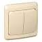 ЭТЮД Выключатель двухклавишный скрытый с подсветкой бежевый сх.5