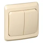 ЭТЮД Выключатель двухклавишный скрытый с подсветкой бежевый сх.5