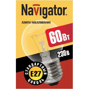 Лампа накаливания декоративная ДШ 60вт Р45 230в Е27 (шар)