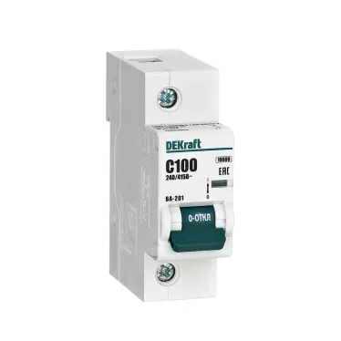 Выключатель автоматический  однополюсный ВА-201 100А C 10кА | 13003DEK | DEKraft