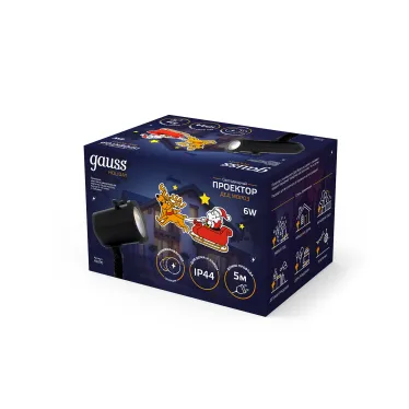 Проектор светодиодный "Дед Мороз" серия Holiday, анимированная картинка, IP44, 1/30 | HL090 | Gauss