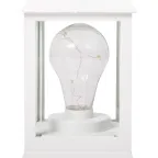 Декоративный фонарь с лампочкой, белый корпус, размер 10.5х10.5х24 см, цвет ТЕПЛЫЙ БЕЛЫЙ | 513-052 | NEON-NIGHT