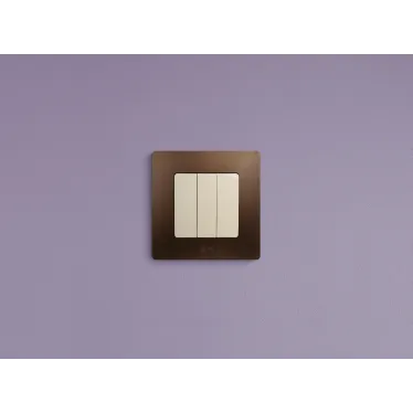 Etika Слоновая кость Выключатель 3-клавишный, 10А, автозажимные клеммы | 672313 | Legrand