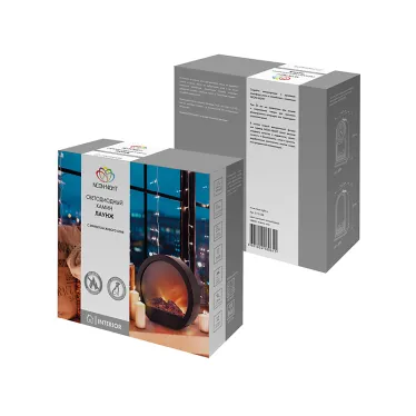 Светодиодный камин Лаунж с эффектом живого огня 35,3х12,4х33,7 см, с адаптером питания и батарейками 4 х АА (не в комплекте) | 513-038 | NEON-NIGHT