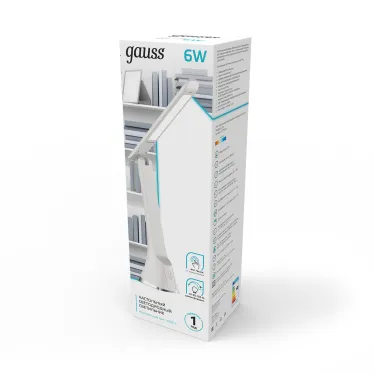 Светильник настольный GTL203 6W 380lm 4000K 170-265V белый диммируемый LED 1/20 | GT2031 | Gauss
