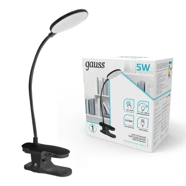Светильник настольный GTL205 5W 330lm 4000K 5V Li-ion 1200mA черный диммируемый LED 1/25/50 | GT2052 | Gauss