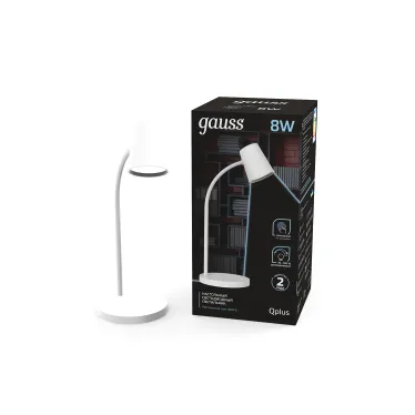 Светильник настольный Qplus GTL603 8W 600lm 4000K 170-265V белый диммируемый LED 1/8 | GT6031 | Gauss