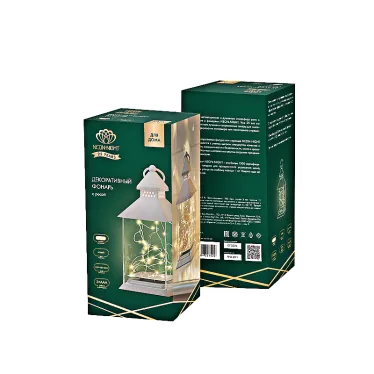 Декоративный фонарь с росой, белый корпус, размер 10,7х10,7х23,5 см, цвет теплый белый | 513-050 | NEON-NIGHT