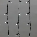 Гирлянда Айсикл (бахрома) светодиодный, 2,4 х 0,6 м, черный провод, 230 В, диоды белые, 88 LED | 255-032 | NEON-NIGHT