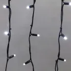 Гирлянда Айсикл (бахрома) светодиодный, 4,0 х 0,6 м, черный провод "КАУЧУК", 230 В, диоды белые, 128 LED | 255-225 | NEON-NIGHT
