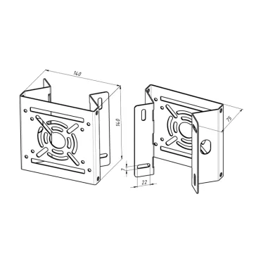 Кронштейн универсальный для видеокамер на столб/угол, черный | 28-4012 | REXANT