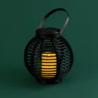 Декоративный фонарь на солнечной батарее 20х20х22 см, черный плетеный корпус, теплый белый цвет свечения | 501-143 | NEON-NIGHT