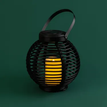 Декоративный фонарь на солнечной батарее 20х20х22 см, черный плетеный корпус, теплый белый цвет свечения | 501-143 | NEON-NIGHT