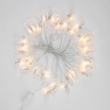 Гирлянда светодиодная Прищепки 30 LED, 5 м, теплый белый цвет свечения | 303-032 | NEON-NIGHT