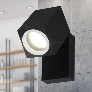 Подсветка декоративная WL37 BK MR16/GU10, черный, для интерьера, фасадов зданий лампа MR16 ( в комплект не входит)