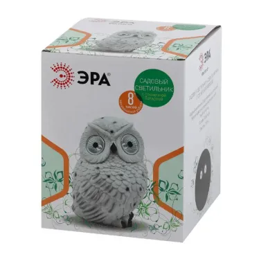 Садовый светильник Полярная сова на солнечной батарее, полистоун, 19 см