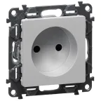 Valena LIFE Лицевая панель силовой розетки 2К Алюминий