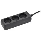 Удлинитель У3 3 места без заземления 1,5м 2х0,75мм2 10А 250В черный
