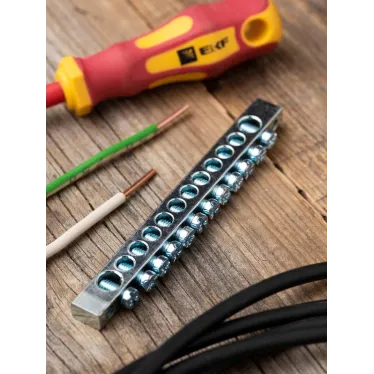 Шина PEN ноль-земля (6x9мм) 12 отв. цинк крепеж покраям