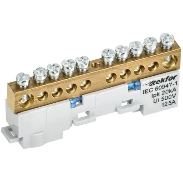 TEKFOR Шина N ноль неизолированная на универсальном держателе 8х12-10-С IEK