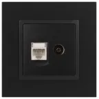 Розетка RJ45+TV, Эра Elegance, антрацит, 14-3110-05