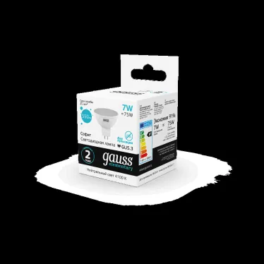 Лампа светодиодная LED 7 Вт 550 лм 4100К софит MR16 нейтральный GU5.3 AC 220В Elementary Gauss