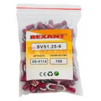 Наконечник вилочный изолир 6.5 мм 0.5-1.5 кв мм (НВи 1.5-6) красный, REXANT