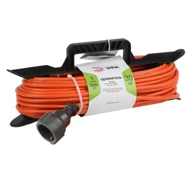 Удлинитель силовой на рамке c заземлением 1 розетка 30м ПВС 3x1.5мм2 UFx-1e-3x1.5-30m ЭРА