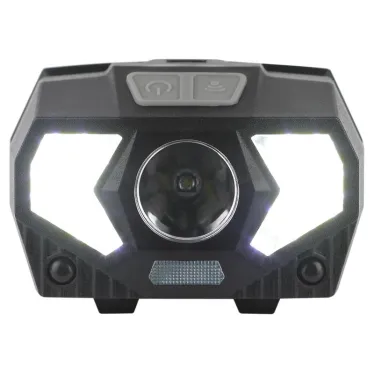 Фонарь налобный светодиодный GB-608 на батарейках, 3xAAA, 5Вт, 7 режимов, черный