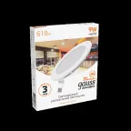 Светильник светодиодный ДВО 9 Вт 610 лм 3000К AC 220В IP20 круг D145х22мм монт d130мм Алюминий тонкий Slim Gauss