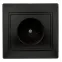 Розетка Intro Plano 1-201-05 без заземления 2P, 16А-250В, IP20, СУ, антрацит