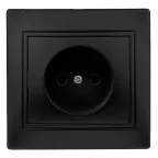 Розетка Intro Plano 1-201-05 без заземления 2P, 16А-250В, IP20, СУ, антрацит