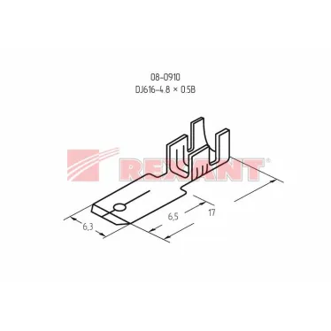 Клемма плоская штекер 4.8 мм 0,5-1.5 кв мм (РП-п 1.5-(4.8)), REXANT