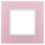 Рамка на 1 пост, стекло, Эра Elegance, розовый+бел, 14-5101-30