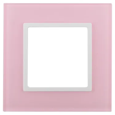 Рамка на 1 пост, стекло, Эра Elegance, розовый+бел, 14-5101-30