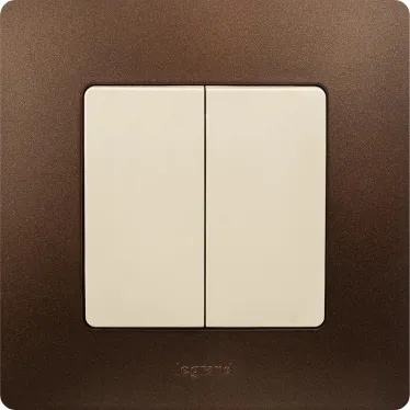 ETIKA Выключатель двухклавишный слоновая кость безвинтовые зажимы 10АХ