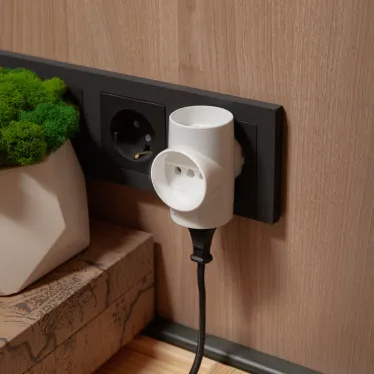 Тройник электрический 16 А без заземления белый | 11-1077 | REXANT