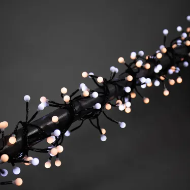 Гирлянда «Мишура LED» 3 м, темно-зеленый ПВХ, 288 диодов, цвет белый + теплый белый | 303-608 | NEON-NIGHT