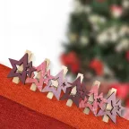 Деревянные прищепки Звездочки 16x4,5x1,3 cм, розовые, 6 шт, | 504-034 | NEON-NIGHT