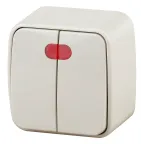 Выключатель Intro Polo 3-105-02 двухклавишный с подсветкой, 10A-250В, IP20, ОУ, слоновая кость | Б0053545 | Intro