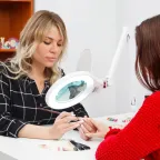 Лупа на струбцине , круглая, 5D, с подсветкой 72 LED, регулятор яркости, белая | 31-0532 | REXANT