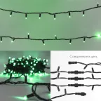 Гирлянда модульная  "Дюраплей LED"  20м  200 LED  черный каучук Зеленая | 315-154 | NEON-NIGHT